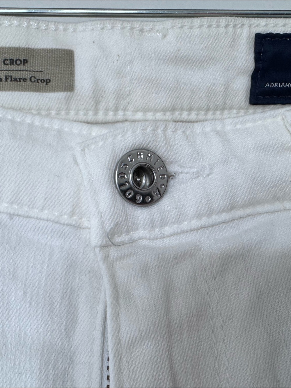Ag Adriano Goldschmied White Cropped Flare Jeans